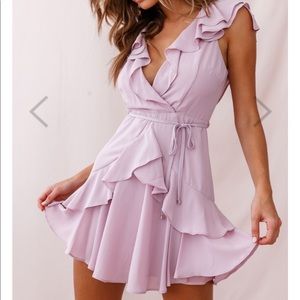 Lilac ruffle dress